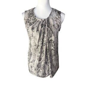 Anne Klein Python Print Sleeveless Blouse Women's M
